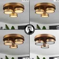 Plafonnier Huallilemu LED Vieux laiton, 3 lumières