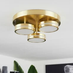 Plafonnier Huallilemu LED Laiton, 3 lumières
