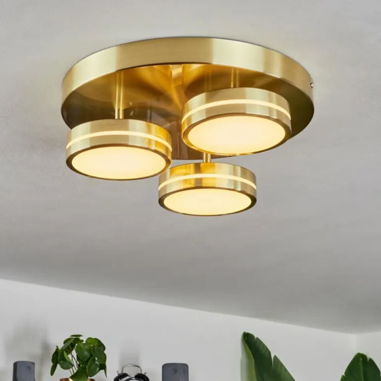 Plafonnier Huallilemu LED Laiton, 3 lumières