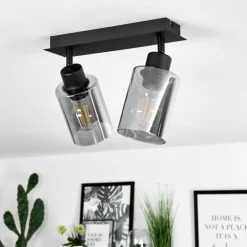 Plafonnier Hunouri Noir, 2 lumières