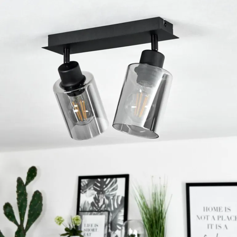 Plafonnier Hunouri Noir, 2 lumières