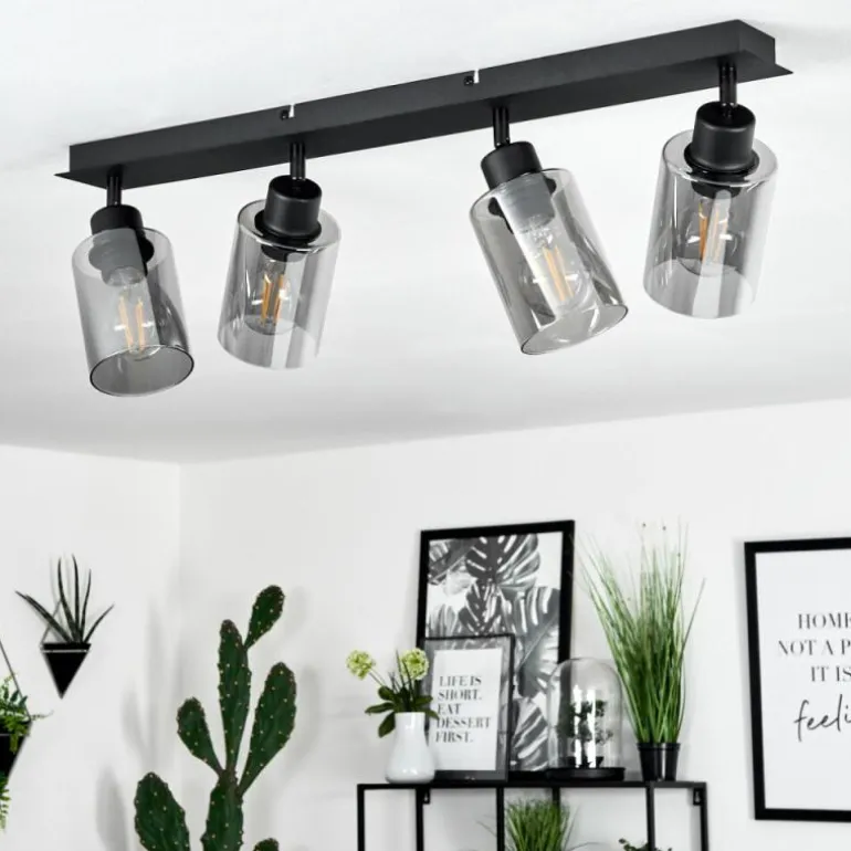 Plafonnier Hunouri Noir, 4 lumières