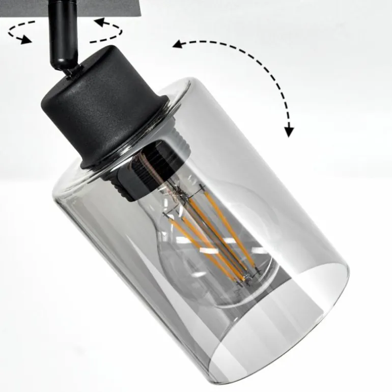 Plafonnier Hunouri Noir, 4 lumières