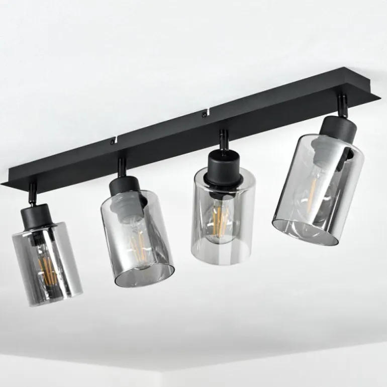Plafonnier Hunouri Noir, 4 lumières