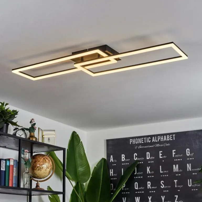 Plafonnier Hyacinthe LED Noir, 1 lumière, Télécommandes