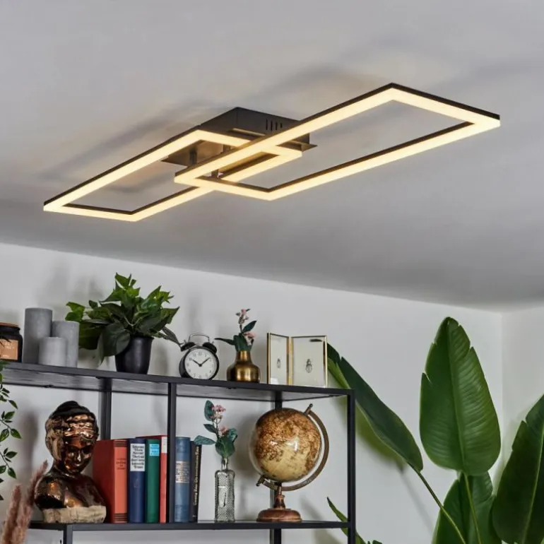 Plafonnier Hyacinthe LED Noir, 1 lumière, Télécommandes
