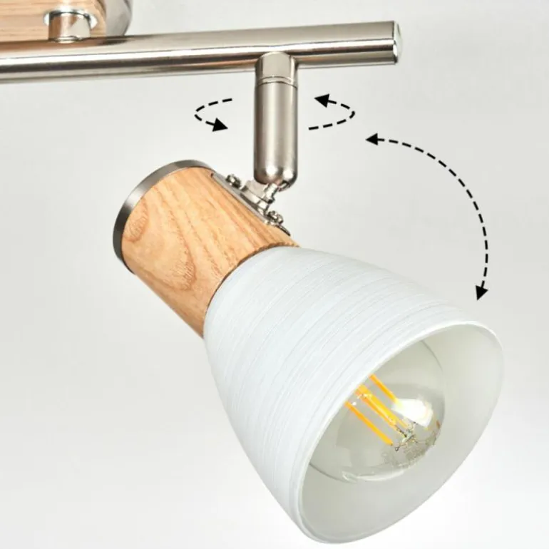 Plafonnier Icalma Écru, Nickel mat, 2 lumières