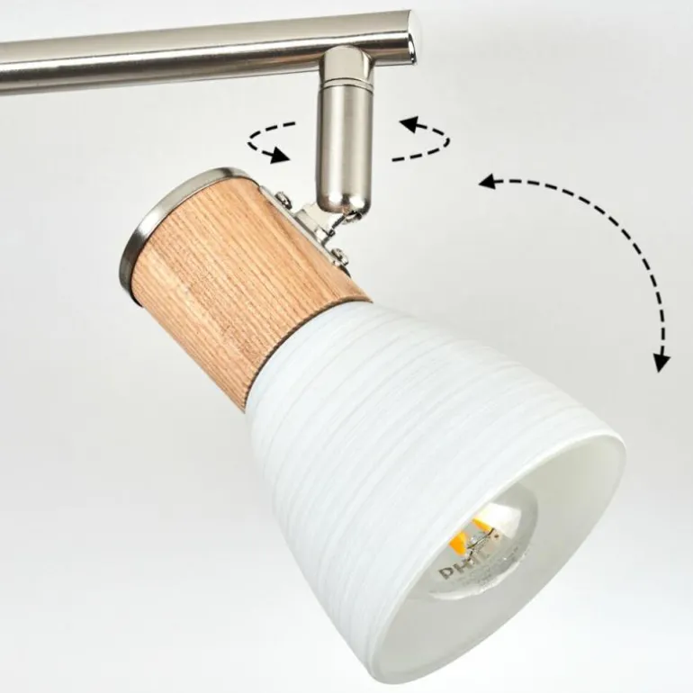 Plafonnier Icalma Écru, Nickel mat, 4 lumières