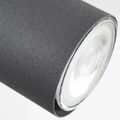 Plafonnier Javel Anthracite, Couleur bois, 5 lumières