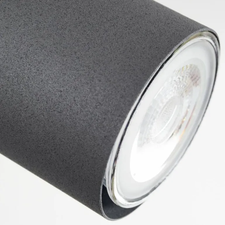 Plafonnier Javel Anthracite, Couleur bois, 5 lumières