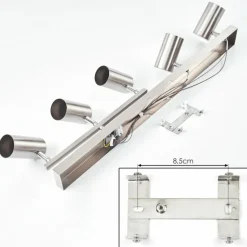 Plafonnier Javel Chrome, Nickel mat, 5 lumières