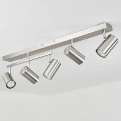 Plafonnier Javel Chrome, Nickel mat, 5 lumières