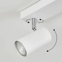 Plafonnier Javel Chrome, Blanc, 6 lumières