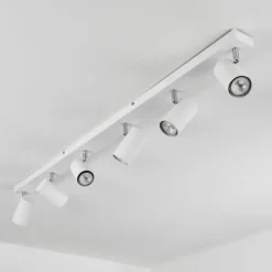 Plafonnier Javel Chrome, Blanc, 6 lumières