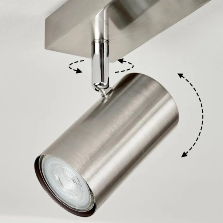 Plafonnier Javel Nickel mat, 6 lumières
