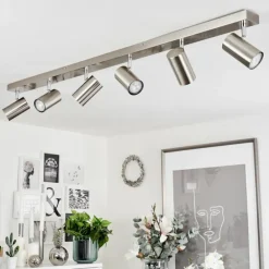 Plafonnier Javel Nickel mat, 6 lumières