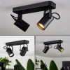 Plafonnier Kergus Noir, 2 lumières