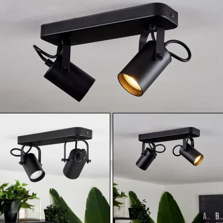 Plafonnier Kergus Noir, 2 lumières
