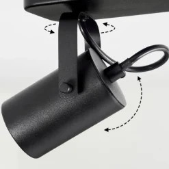 Plafonnier Kergus Noir, 2 lumières