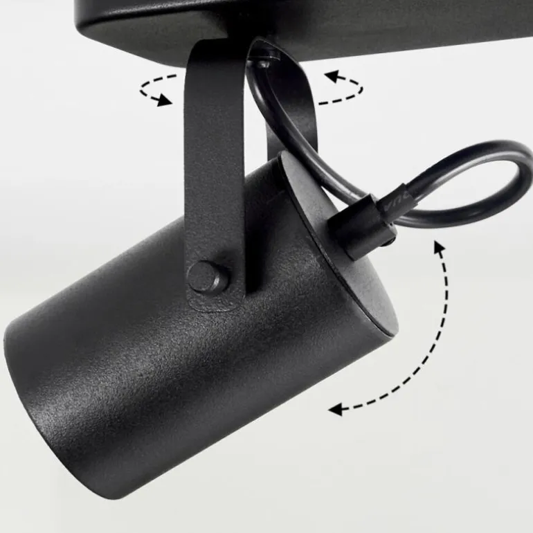 Plafonnier Kergus Noir, 2 lumières