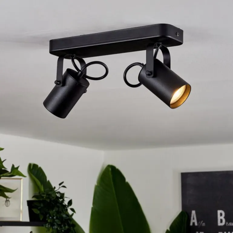Plafonnier Kergus Noir, 2 lumières