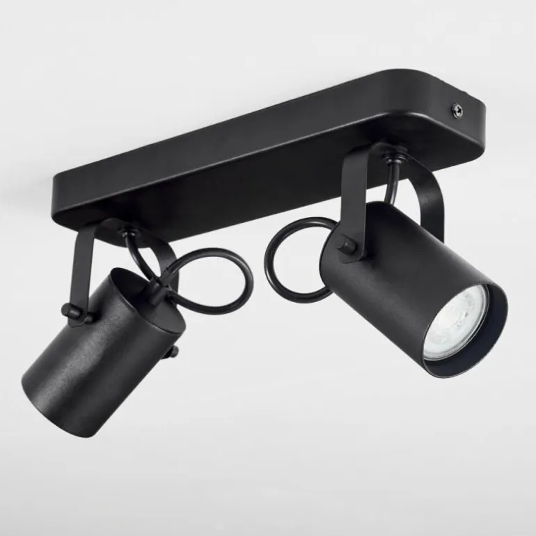 Plafonnier Kergus Noir, 2 lumières