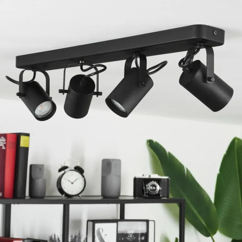 Plafonnier Kergus Noir, 4 lumières