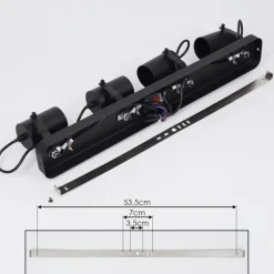 Plafonnier Kergus Noir, 4 lumières
