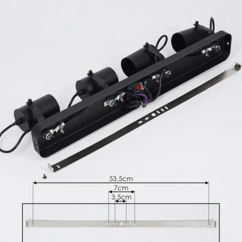 Plafonnier Kergus Noir, 4 lumières