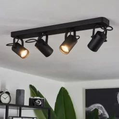 Plafonnier Kergus Noir, 4 lumières