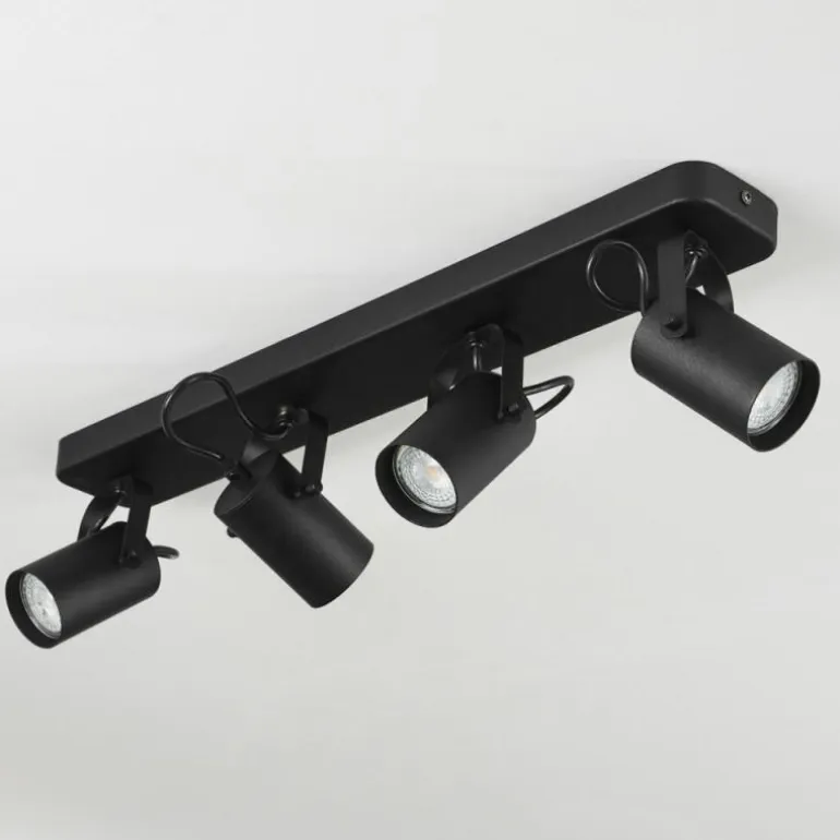 Plafonnier Kergus Noir, 4 lumières