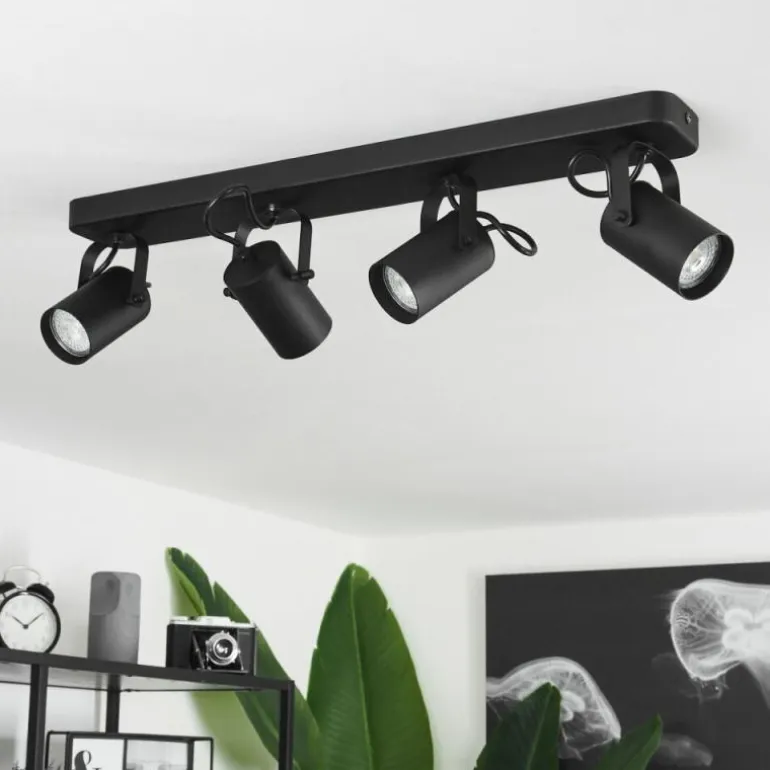 Plafonnier Kergus Noir, 4 lumières