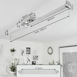 Plafonnier Kudus LED Chrome, 1 lumière