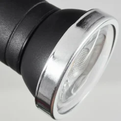 Plafonnier Lanrigan LED Chrome, Noir, 1 lumière