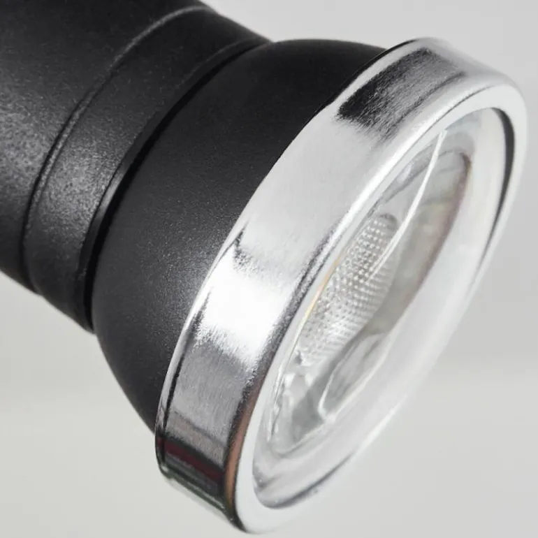 Plafonnier Lanrigan LED Chrome, Noir, 1 lumière