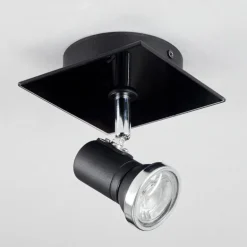 Plafonnier Lanrigan LED Chrome, Noir, 1 lumière