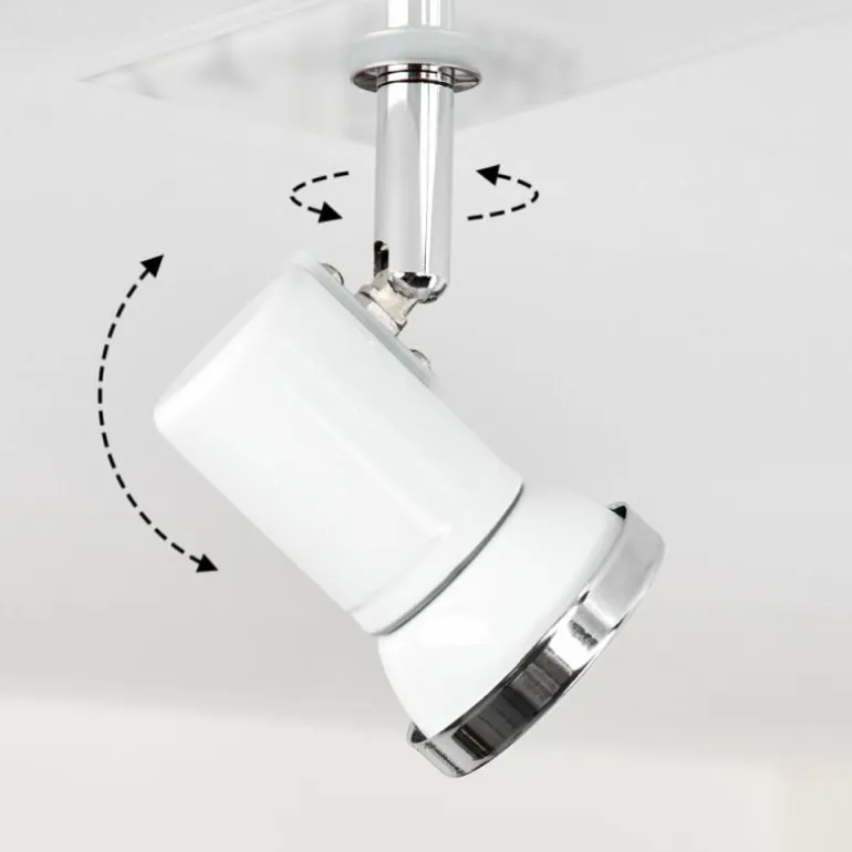 Plafonnier Lanrigan LED Chrome, Blanc, 3 lumières