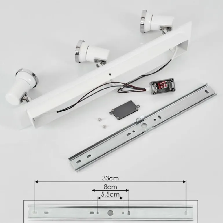 Plafonnier Lanrigan LED Chrome, Blanc, 3 lumières
