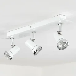 Plafonnier Lanrigan LED Chrome, Blanc, 3 lumières