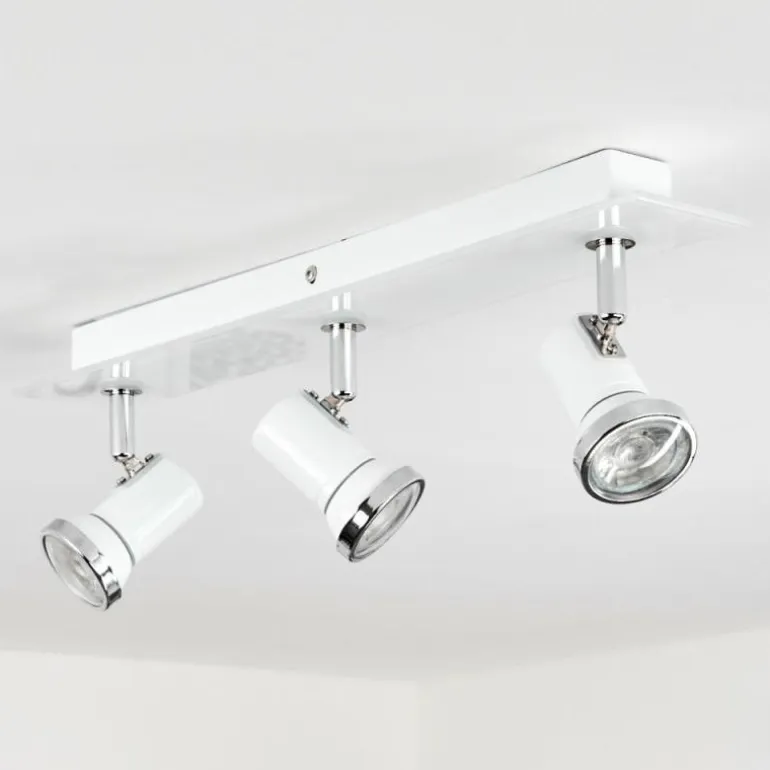Plafonnier Lanrigan LED Chrome, Blanc, 3 lumières