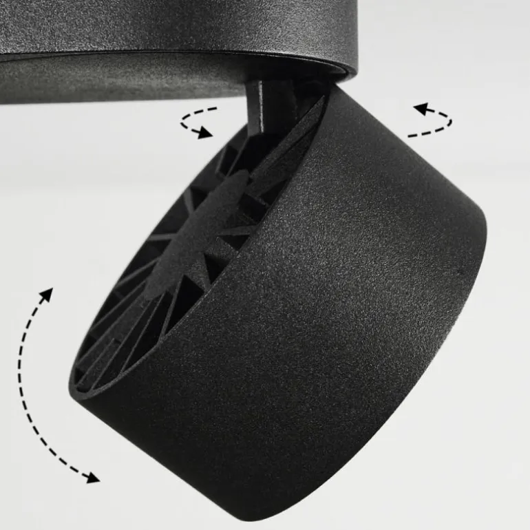 Plafonnier Laonsana LED Noir, 2 lumières