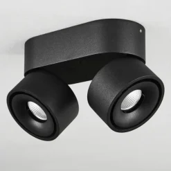 Plafonnier Laonsana LED Noir, 2 lumières