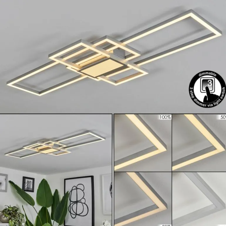 Plafonnier Longos LED Aluminium, 1 lumière