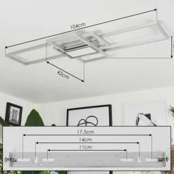 Plafonnier Longos LED Aluminium, 1 lumière