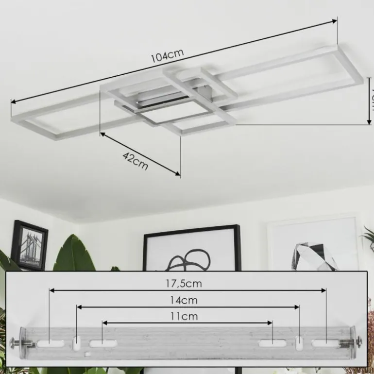 Plafonnier Longos LED Aluminium, 1 lumière