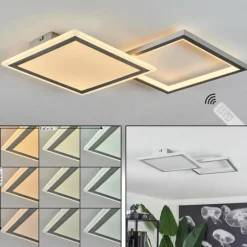 Plafonnier Longos LED Aluminium, 1 lumière, Télécommandes
