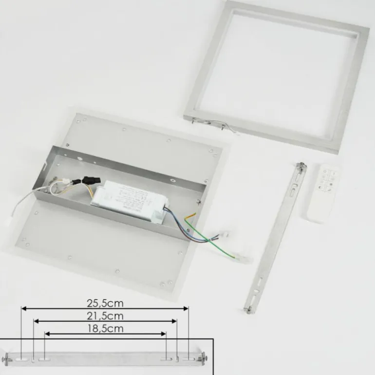 Plafonnier Longos LED Aluminium, 1 lumière, Télécommandes