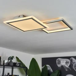 Plafonnier Longos LED Aluminium, 1 lumière, Télécommandes