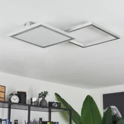 Plafonnier Longos LED Aluminium, 1 lumière, Télécommandes