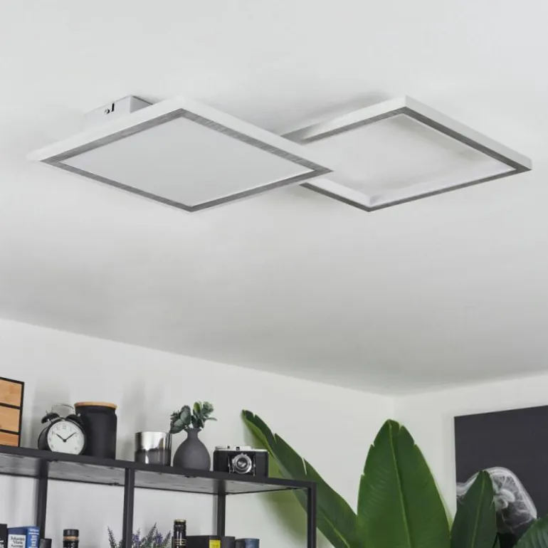 Plafonnier Longos LED Aluminium, 1 lumière, Télécommandes